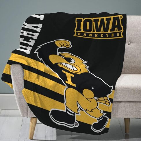 Sleep Squad Kansas State Wildcats Willie The Wildcat 60" x 80" Raschel Plush Blanket – A Collegiate Mascot Throw in Kuwait
