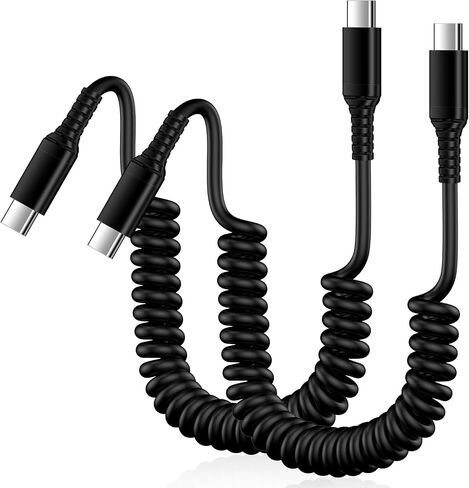 Car Android Auto Cable Charger Cord iPhone 16 Coiled USB C to USB C Cable Fast Charging for iPhone 16 Pro Max 16 Plus 15 Pro, Google Pixel 9 Pro XL/8a/7 Pro/6a,Samsung Galaxy S24 Ultra A35 A55 S23FE in Saudi Arabia