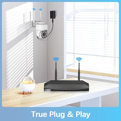 【تكبير رقمي 360 درجة PT، صوت ثنائي الاتجاه】 نظام كاميرا أمان لاسلكية خارجية 5 ميجابكسل كاميرات مراقبة PTZ داخلية مقاومة للماء للمراقبة بالفيديو المنزلي in Kuwait