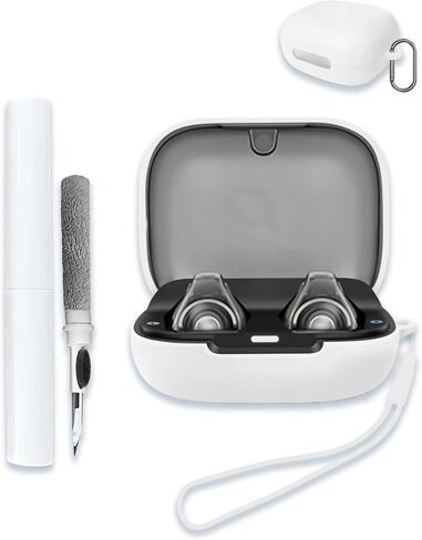 for Soundcore by Anker C30i Case Cover, Soft Silicone Protective Portable Scratch Shock Resistant Compatible with Anker Soundcore C30i Hard Shell with Cleaner Kit & Carabiner & Lanyard,Black in Saudi Arabia