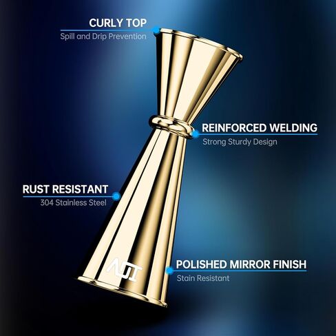 IOV Jigger for Bartending, Professional Double Cocktail Jigger with Recipes Booklet, Japanese Premium 18/8 stainless steel jigger 2 oz 1 oz with Dimensions Inside Measuring Cocktails Jigger-Rainbow in Saudi Arabia