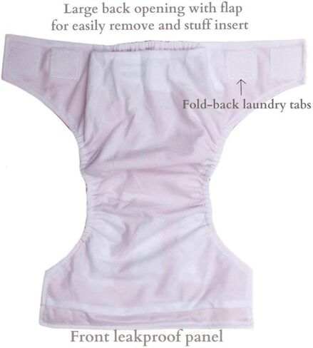 KaWaii Baby One Size HD3 Pocket Cloth Diapers, Best Daycare Nappies, Washable, Reusable, Leakfree, Unisex, Pack of 12 Diapers in Saudi Arabia