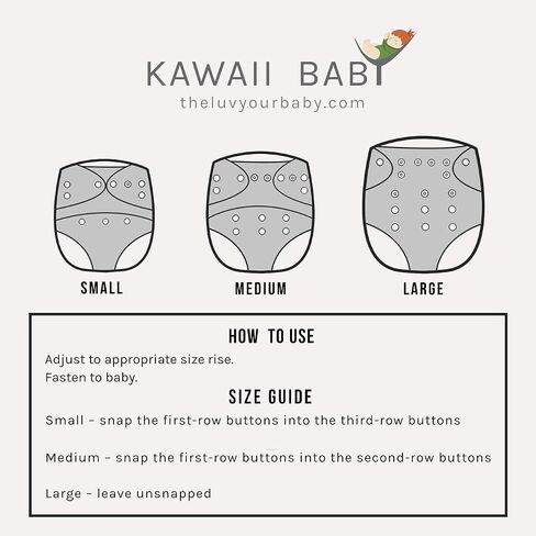 KaWaii Baby One Size HD3 Pocket Cloth Diapers, Best Daycare Nappies, Washable, Reusable, Leakfree, Unisex, Pack of 12 Diapers in Saudi Arabia
