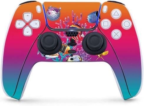 MightySkins Gaming Skin for PS5 / Playstation 5 Controller - Coral Garden | Protective Viny wrap | Easy to Apply and Change Style | Made in The USA in Saudi Arabia