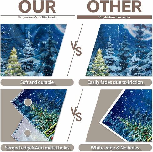 10x8ft North Pole Photography Backdrop Christmas Winter Scene Night Snow Background Xmas Tree Fairytale Forest Photo Supplies Shooting Banner in Saudi Arabia