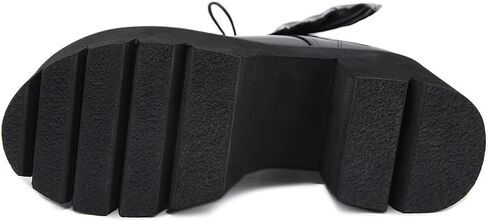 أحذية منصة سوداء للنساء مع سلسلة أزياء أحذية قتالية بكعب مكتنز ومرصعة بأربطة وسحاب أحذية إيمو قوطية للحفلات التنكرية للهالوين أحذية الكاحل للابنة in Kuwait