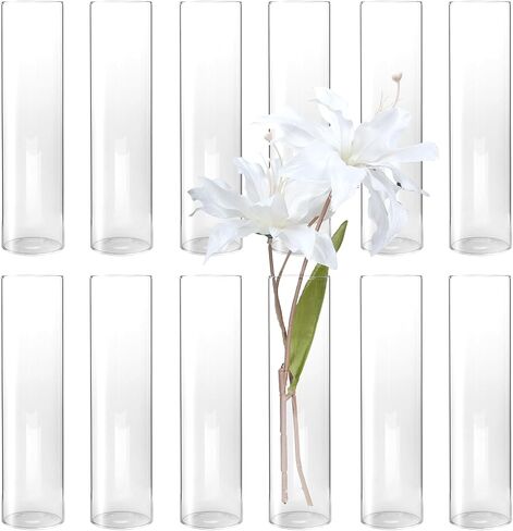 Clear Glass Bud Vase Set of 12 Pcs, Small Glass Vases in Bulk Mini Glass Vintage Vases for Centerpiece Rustic Wedding Table Decoration in Saudi Arabia