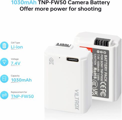 VILTROX 2 Pack EN-EL15C Replacement Batteries 2400mAh USB-C Fast Charging Rechargeable Camera Battery Compatible with Nikon Zf,Z5,Z6,Z6II,Z7,Z8,D500,D600,D610,D750,D780,D800/E,D810/A,D850,D7000,1 V1 in Saudi Arabia