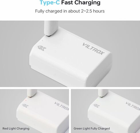 VILTROX 2 Pack EN-EL15C Replacement Batteries 2400mAh USB-C Fast Charging Rechargeable Camera Battery Compatible with Nikon Zf,Z5,Z6,Z6II,Z7,Z8,D500,D600,D610,D750,D780,D800/E,D810/A,D850,D7000,1 V1 in Saudi Arabia