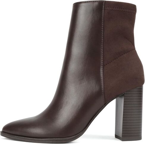 Soda “Mover" ~ Women Pointed Toe Two-Tone Medium Heel Ankle Boot with Side Zipper in Saudi Arabia