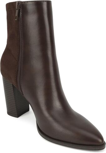Soda “Mover" ~ Women Pointed Toe Two-Tone Medium Heel Ankle Boot with Side Zipper in Saudi Arabia