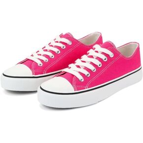 JUDIS Women’s Lace Up Canvas Shoes Low Top Fashion Sneakers Casual Tennis Walking Shoes
