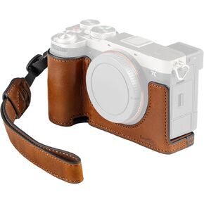 SmallRig A7C II / A7CR Camera Leather Case Kit for Sony Alpha 7C II/Alpha 7CR, Retro Style Leather Camera Half Case with Wrist Strap, Aluminum Alloy Frame, for Tripods/Handheld Shooting - 5015
