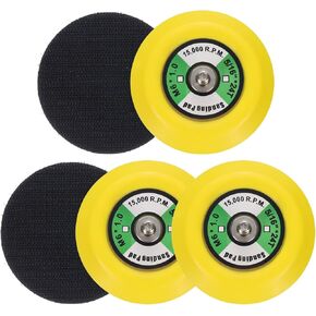 uxcell 3 Inch Hook and Loop Backing Sanding Pads with M6*1mm Thread for Diamond Sanding Finishing Polishing Buffing Pads, Yellow + Black 5pcs