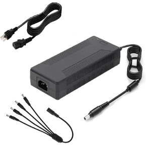 24V10A Power Adapter 240W with DC Plug Sizes of 5.5 * 2.5MM and 5.5 * 2.1MM is Appropriate for powering Various Devices Including 24V LED Strip Lights, Security Cameras，Sound Equipment。