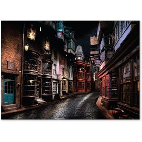 لافتة حائط بخلفية Conquest Journal Harry Potter Diagon Alley، خلفية صور كبيرة، ديكور للحفلات، ديكور غرفة عالم السحرة، 5 أقدام × 7 أقدام (60 بوصة × 84 بوصة)، مرخصة رسميًا in Kuwait