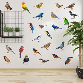 Lifelike 3D Birds Wall Stickers Waterproof Vinyl Birds Wall Art Decals Peel & Stick Removable Birds Wall Decal for Kids Bedroom Living Room Windows Office Nursery Home Garden Decorations