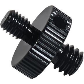 Aluminum Alloy Fractional 1/4-20 x 6.5 Male to M5-1 x 6.5 Male Adapter Screws with Reinforced Side Hole Outside Dimensions D15 x 18mm