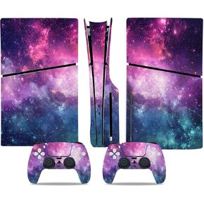 Full Body Vinyl Decal Cover for PS5 Slim Disc Edition Console & Controllers - Pink Universe