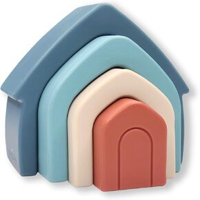 House Silicone Stacker Toy 4pcs - Safe, Non-Toxic, Educational, for Babies & Toddlers 12M+