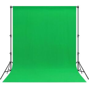 6 x 9 FT Green Screen Backdrop - Premium Polyester for Video Streaming, Portrait Photoshoot, Wall Mounted, Parties and Small Events