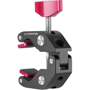 Camera Mount Clamp Clip Clamp with 1/4" and 3/8" Threaded Holes - Super Clamp Crab Clamp for Cameras, Monitor, Umbrellas, Tripods, Hooks, Shelves, Plate Glass, Cross Bars, Tube Rods, Poles
