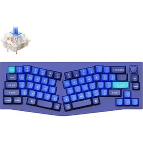 Keychron Q8 Wired Custom Mechanical Keyboard Knob Version, 65% Alice Layout QMK/VIA Programmable with Hot-swappable Gateron G Pro Brown Switch Double Gasket Compatible with Mac Windows Linux (Blue)