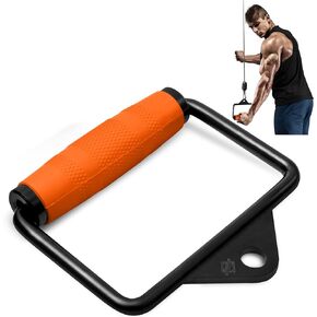 SQUATZ Double D Row Handle - Non Slip Handle Cable Attachment for Weight Workout with 360 Degree Rotational Knuckle, Great for Seated Row Exercises, Fit Nicely for All Cable Machine Systems
