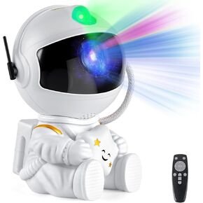 XHSY Astronaut Projector，Star Projector Galaxy Light，Night Light for Kids，Light Projector for Bedroom，Starry Nebula Ceiling LED Lamp，with Remote (White1)
