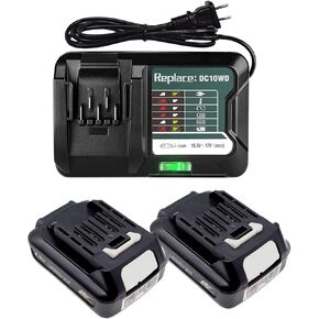 CYDZ® 2 pcs BL1021B for Makita 12V Battery with Charger 10.8V-12V DC10WD DC10SB for Makita 12V Battery BL1021B BL1016 BL1041B