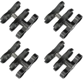 Sea Frogs Aluminum Alloy Clamp, Ball Joint Bracket Arm,Two Section Holder Diving Essential Accessory Light Combination Fixed Clamp, Diving Accessory Light Holder (CP-6 4PCS)