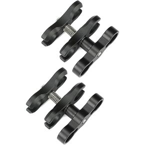 Sea Frogs Aluminum Alloy Clamp, Ball Joint Bracket Arm, Two Section Holder Diving Essential Accessory Light Combination Fixed Clamp, Diving Accessory Light Holder (CP-6 2PCS)