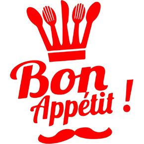 Decals Tableware Wall Stickers Kitchen Coffee House Restaurant is Decorated Art Wallpaper 23 X 15 in (Red)
