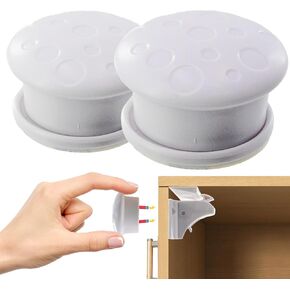 Magnetic Childproof Cabinet Locks - 12pc Set Toddler & Babyproof Drawer & Door Safety Latches - No Drill, Strong Adhesive, Hidden Design - Easy Install with Dual Locking Modes (12)