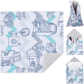 CREATCABIN Camera Protective Wrap Camera Wrap Magic Storage Bag Self-Adhesive Scratch Prevent Cosmetic Travel Product Storage Lens Pouches Soft Cloth with Sticky for Camera Tech Gear 11x11 Inch