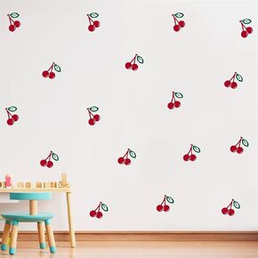 DIY Red Cherry Wall Decals for Kids Room Baby Nursery Room Decor Wall Stickers Wall Decor for Girls BK010 (Red)