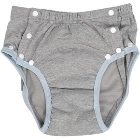 Adult Cloth Diaper Leakproof Cloth Diaper Cover, Washable Reusable Incontinence Protective Briefs Underwear, Extra Absorbency Pure Cotton Adult Incontinence Cloth Diaper Grey M