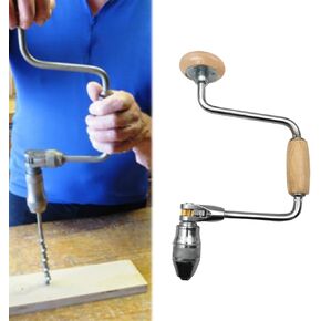 مثقاب ذراع اليد للنجارين مع ذراع متأرجح مقاس 12 بوصة، هيكل من الفولاذ والبلاستيك، مقبض مريح غير قابل للانزلاق، أداة النجارة (مقبض بلاستيكي) in Kuwait