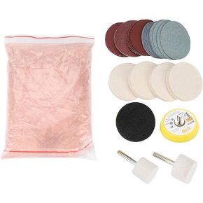 GOTOTOP Glass Polishing Kit, Scratch Removal Cerium Oxide Polishing Powder Felt Polishing Wheel Set for Windscreen and Glass