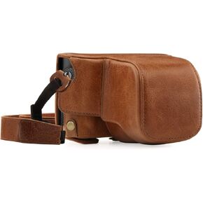 Mega Gear MG1402 Leica Q-P, Q (Typ 116) Ever Ready Genuine Leather Camera Case and Strap, with Battery Access, Black
