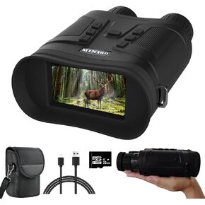 4K Night Vision Binoculars with Camera for Adults, AUPABU Infrared 6X Digital Zoom Goggles 6000mAh Rechargeable for Hunting, Wildlife, Camping and Surveillance with Case