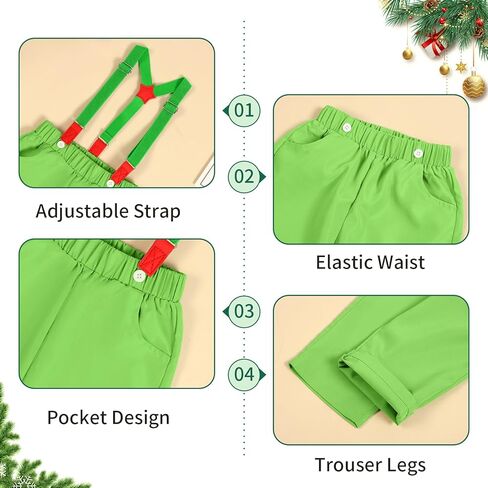 Toddler Baby Boys Christmas Gentleman Outfit Bow Ties Shirt + Suspender Pants Xmas 2Pcs Clothes in Saudi Arabia