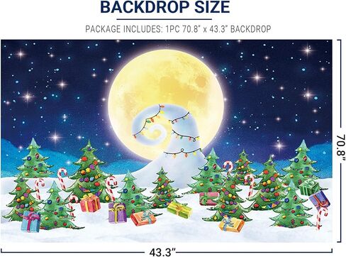 Allenjoy Halloween قبل عيد الميلاد خلفية الشتاء شجرة عيد الميلاد مصاصة هدية الثلوج خلفية التصوير الفوتوغرافي لعيد ميلاد الطفل دش حفل زفاف لوازم الديكور كشك الصور in Kuwait