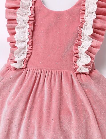 IDOPIP Baby Girls Velvet Dress Ruffle Lace Romper Tutu Dress Christmas Birthday Outfits Infant Princess Party Pageant Dresses in Saudi Arabia