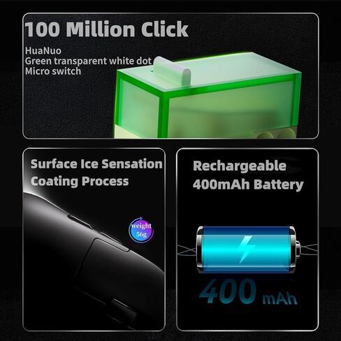 ماوس ألعاب AJ159PRO 8 كيلو هرتز بلوتوث/2.4 جيجا/سلكي 56 جيجا خفيف الوزن مع قاعدة شحن مغناطيسية، مستشعر PAW3395 26KDPI، Huanuo 100 مليون نقرة، وسادة قدم ETFE 100% وجهاز استقبال 8 كيلو هرتز in Kuwait