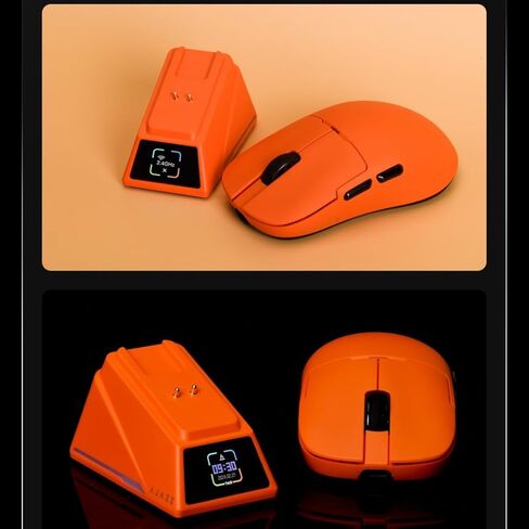 ماوس ألعاب AJ159PRO 8 كيلو هرتز بلوتوث/2.4 جيجا/سلكي 56 جيجا خفيف الوزن مع قاعدة شحن مغناطيسية، مستشعر PAW3395 26KDPI، Huanuo 100 مليون نقرة، وسادة قدم ETFE 100% وجهاز استقبال 8 كيلو هرتز in Kuwait