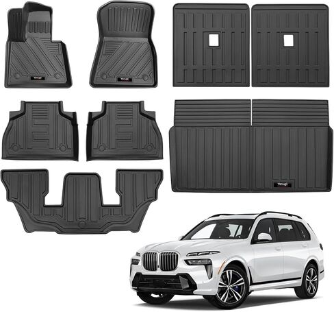 Custom for 2019-2024 2025 BMW X7 G07 Trunk Cargo Liner and 3rd Rear Seat Backrest Mats TPE Rubber All Weather G07 Accessories (Cargo Liner+Backrest Mats) in Saudi Arabia