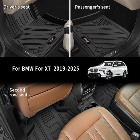 Custom for 2019-2024 2025 BMW X7 G07 Trunk Cargo Liner and 3rd Rear Seat Backrest Mats TPE Rubber All Weather G07 Accessories (Cargo Liner+Backrest Mats) in Saudi Arabia