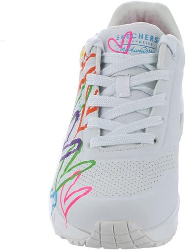 SKECHERS Women's James GOLDCROWN: UNO-Highlight Love Sneaker, White/Multi, 8 in Saudi Arabia