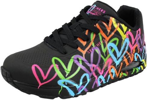 SKECHERS Women's James GOLDCROWN: UNO-Highlight Love Sneaker, White/Multi, 8 in Saudi Arabia